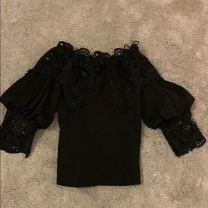 Black blouse with lace